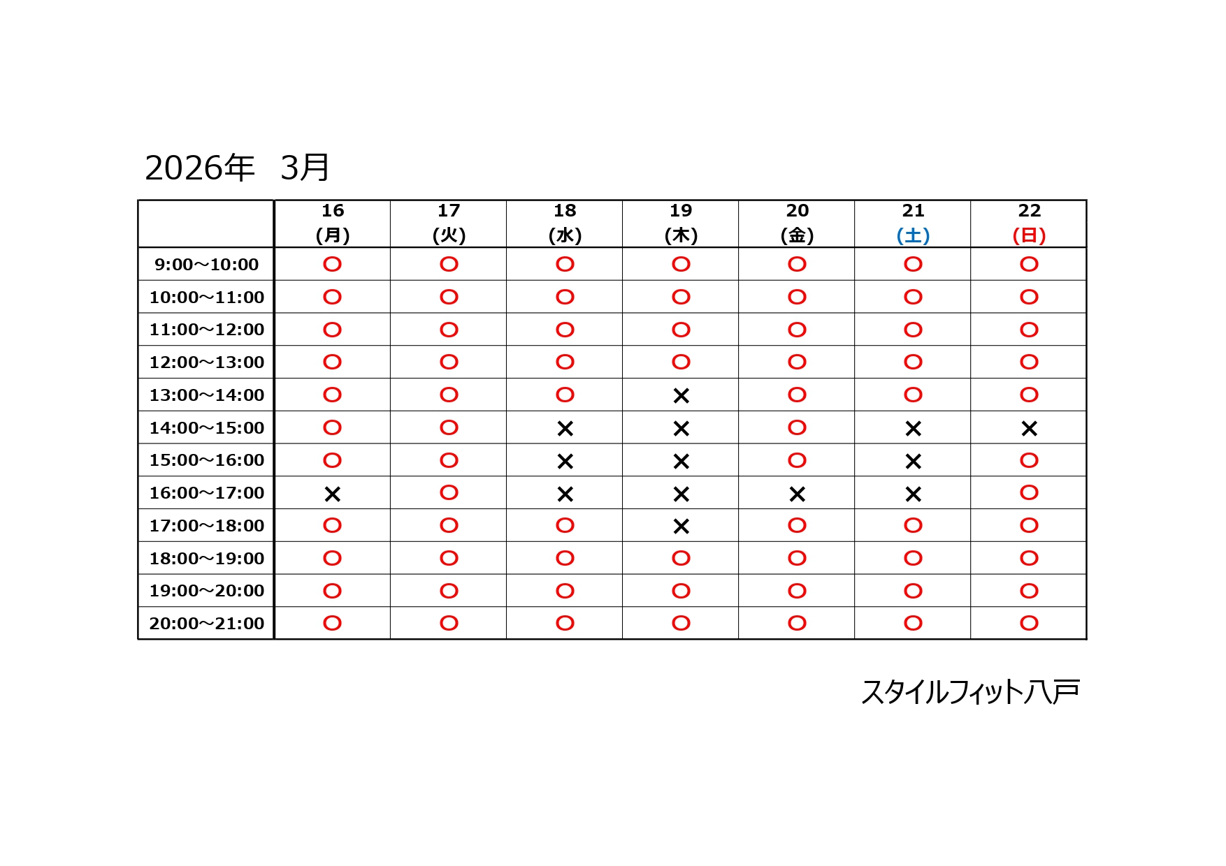 スタッフ滞在時間